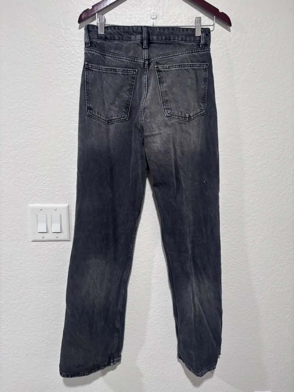 Zara Black High Rise Wide Leg Jeans Size 4 - Picture 5 of 7